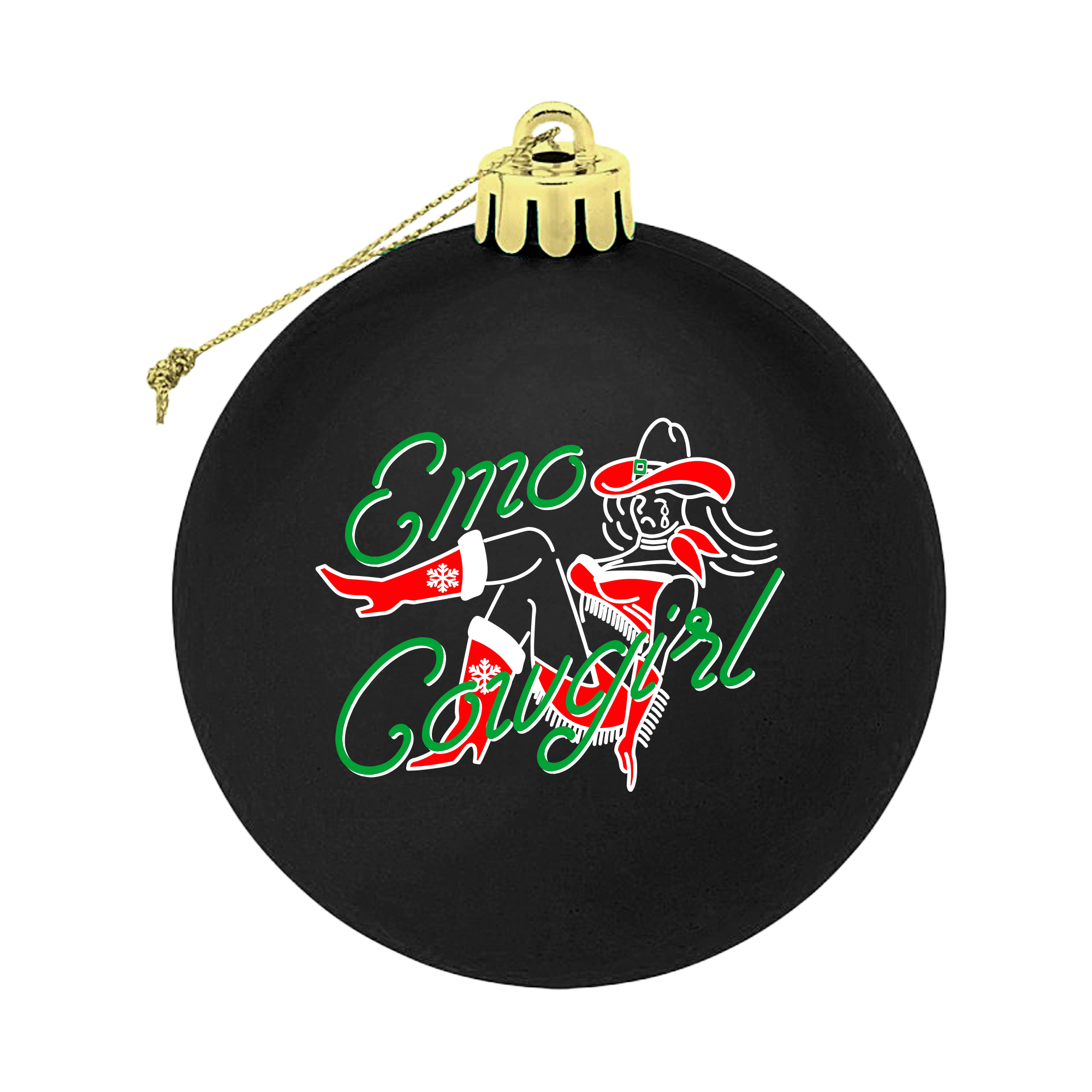 Holiday Emo Cowgirl Ornament