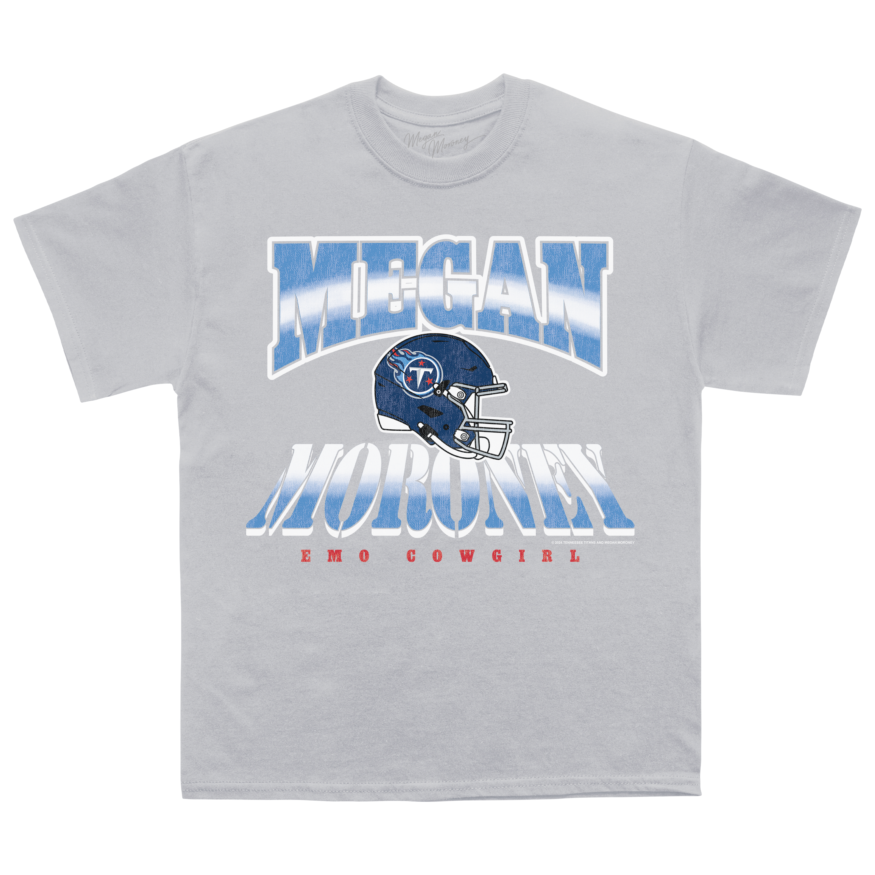 Exclusive Megan Moroney x Tennessee Titans Helmet Tee Heather Gray